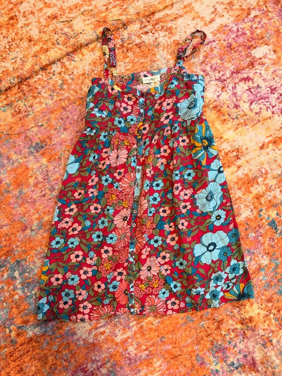 NATURAL LIFE Dresses & Skirts - Natural Life Floral Button Front Sundress Boho Babydoll Mini Dress S